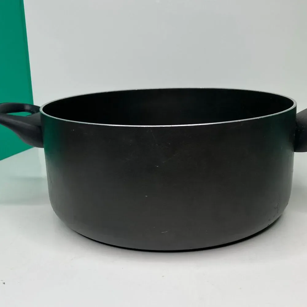 Farberware 5 qt Non-Stick Black Stock Pot Aluminum With Tempered Glass Lid